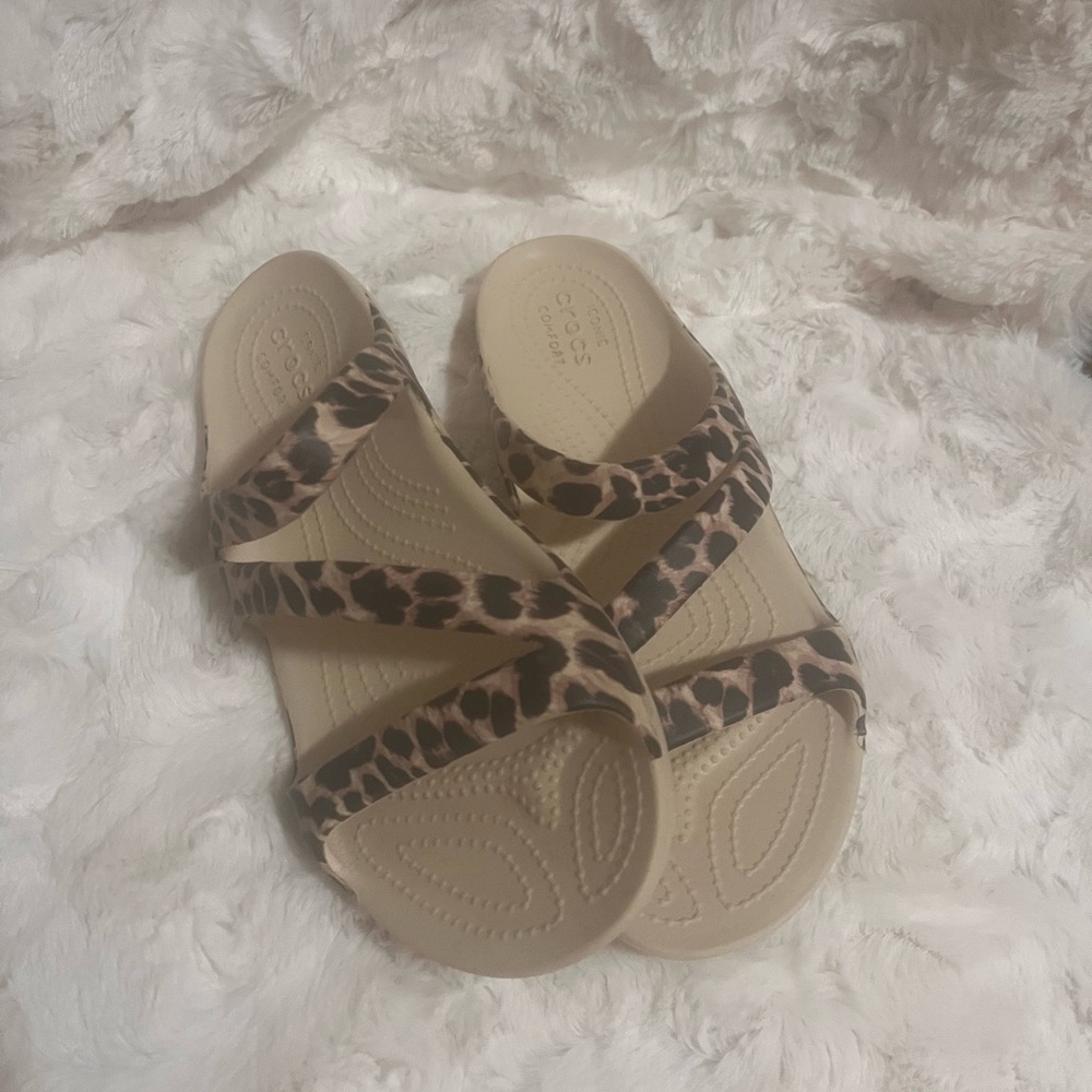 CROCS Leopard Print Sandals